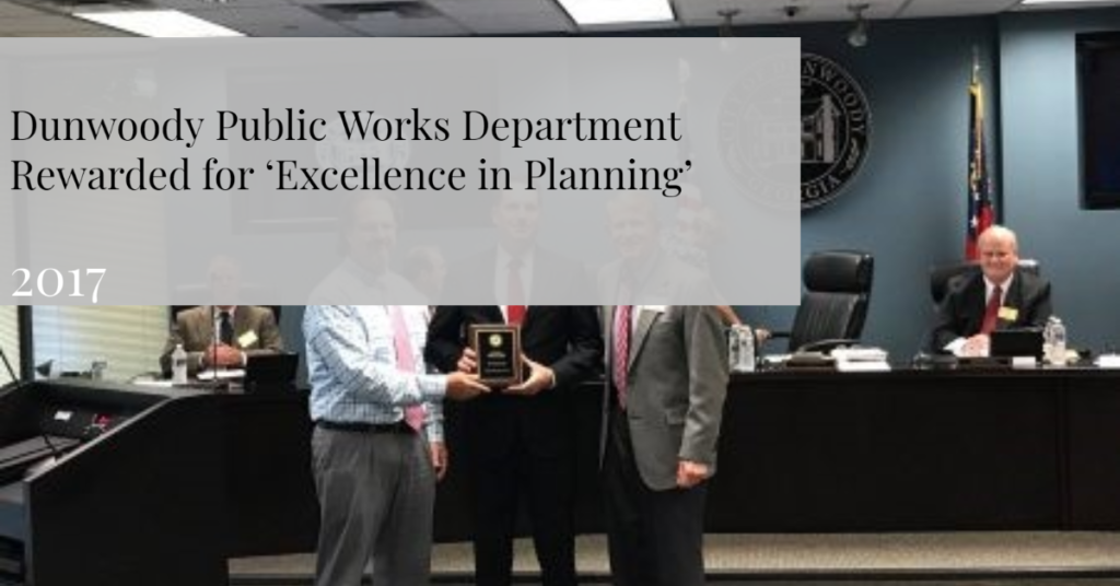 Dunwoody Public Works Department rewarded for ‘Excellence in Planning’