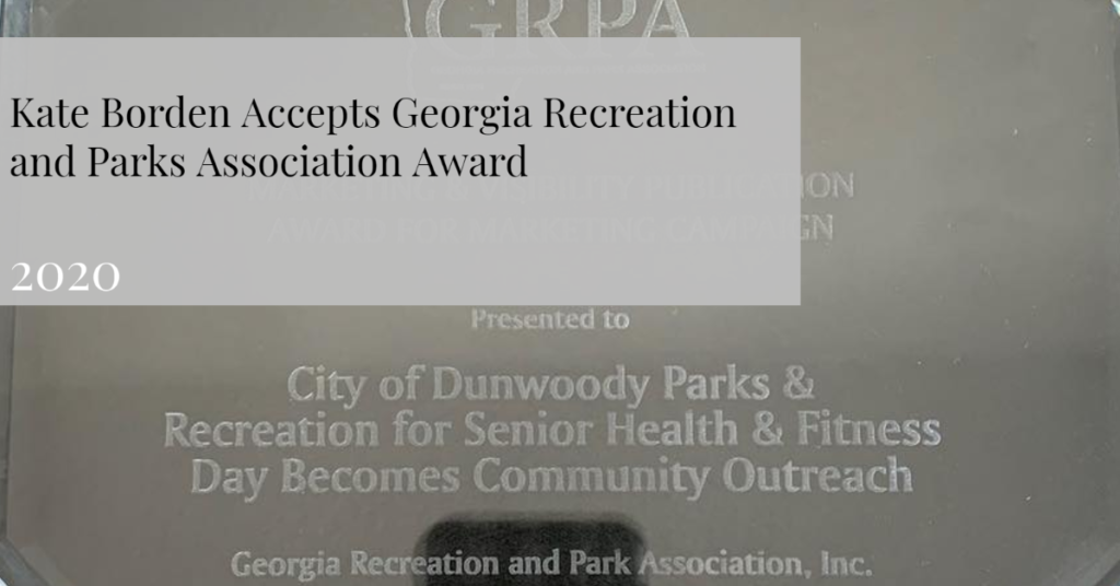 Kate Borden Accepts Georgia Recreation and Parks Association Award