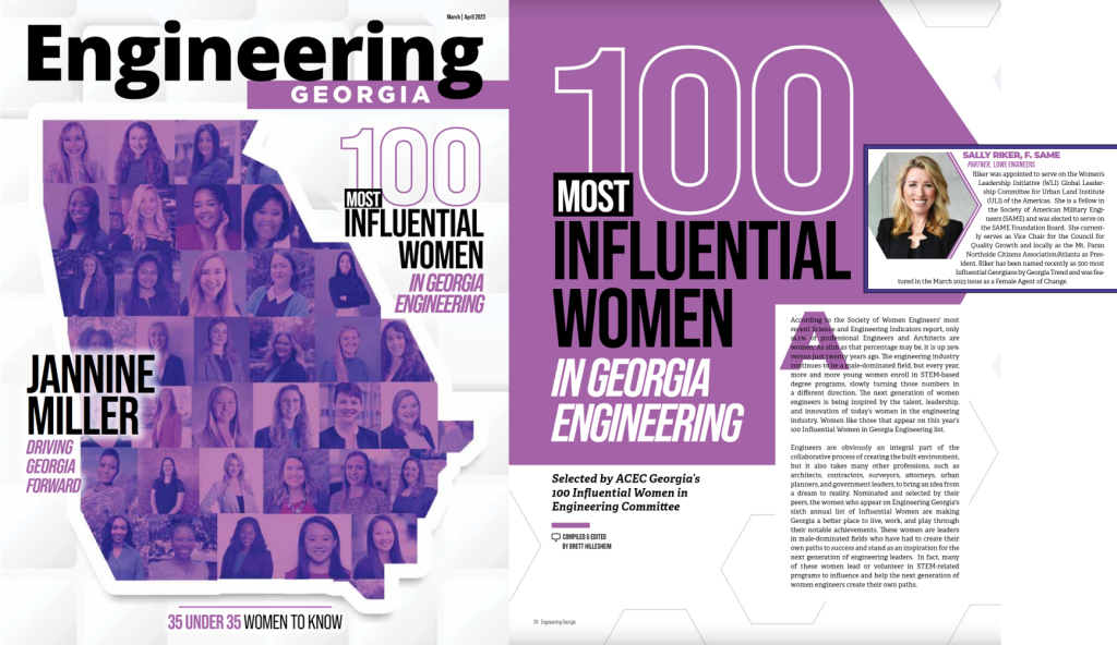 Sally Riker, F.SAME named Top 100 Influential Women in Georgia Engineering